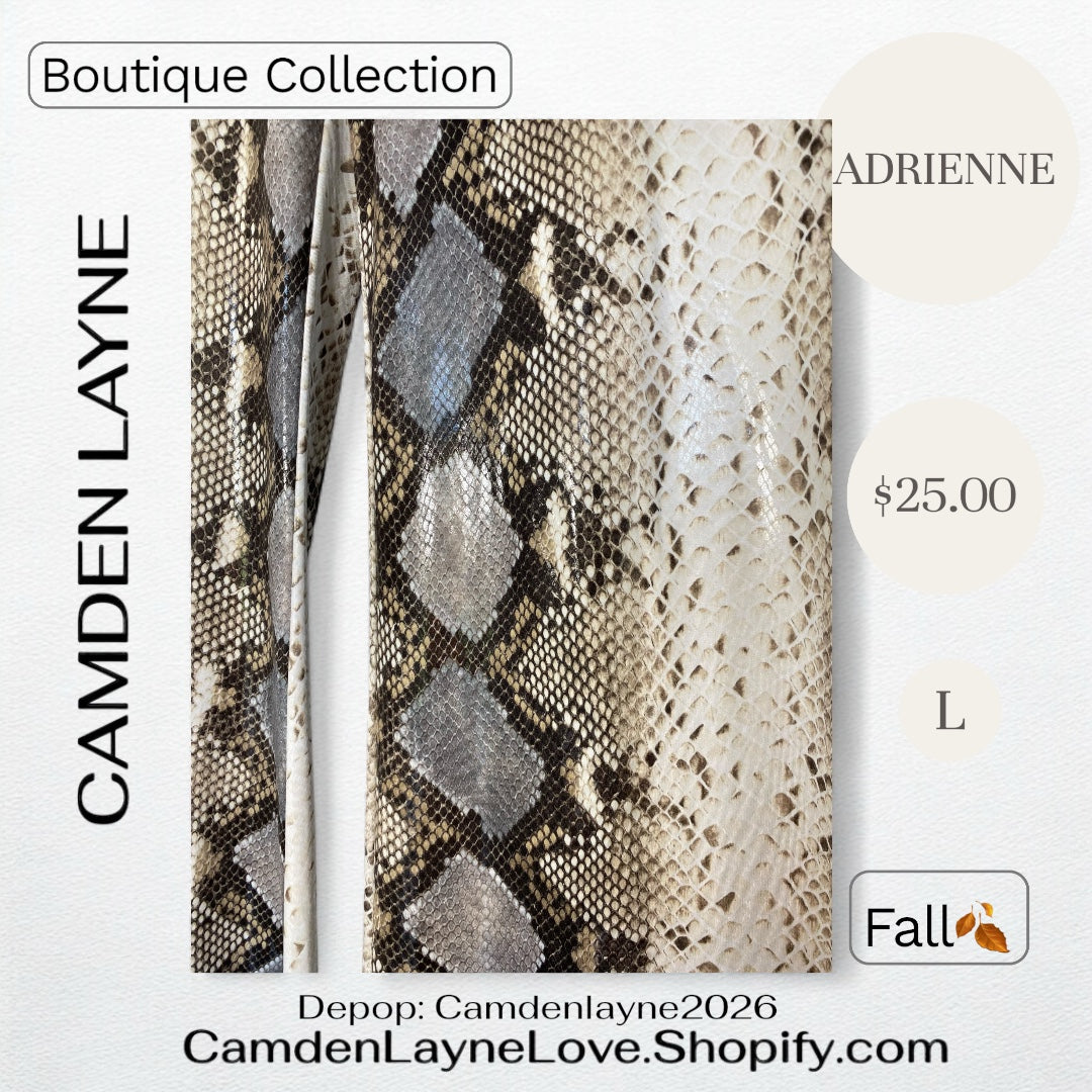 Adrienne Snake Print Flare Leg Pants