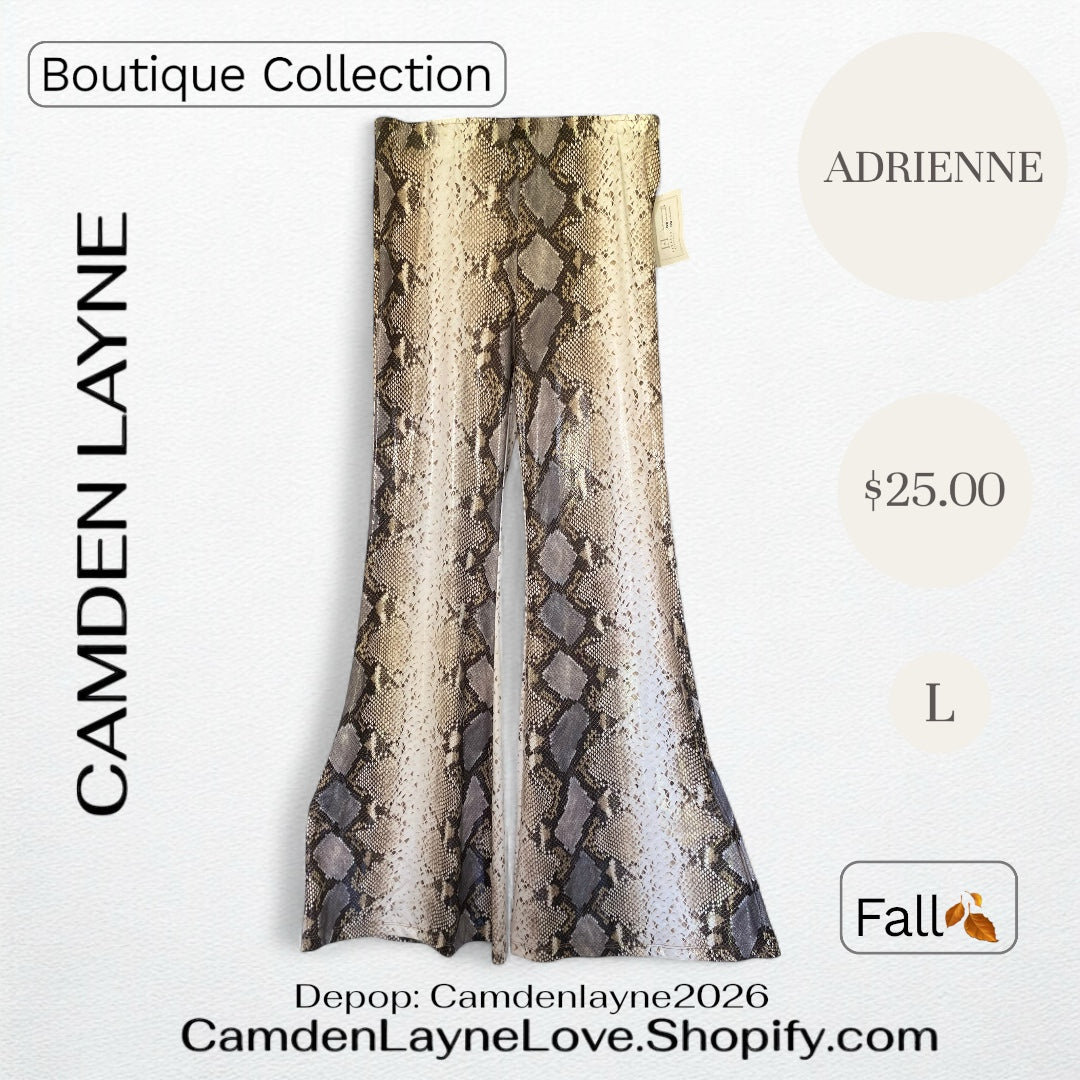 Adrienne Snake Print Flare Leg Pants