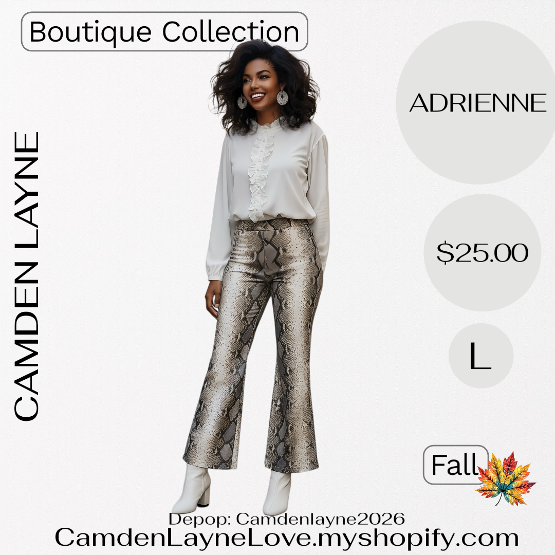 Adrienne Snake Print Flare Leg Pants
