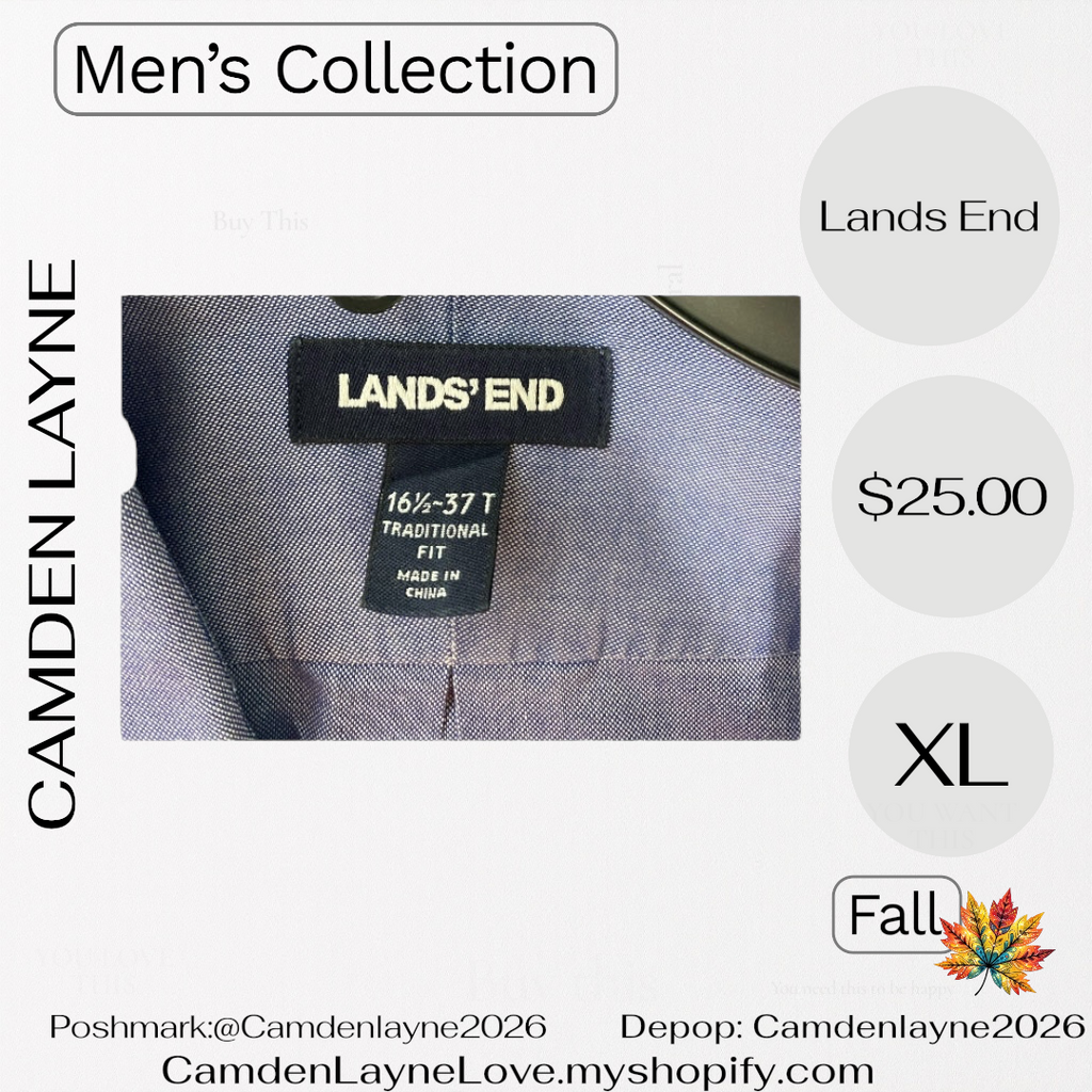Lands End XL Blue Long Sleeve