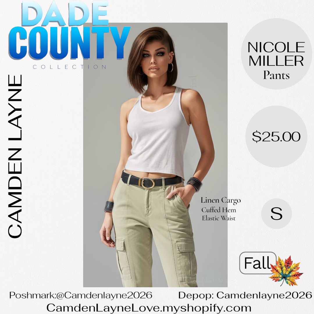 Nicole Miller Linen Cargo Pants