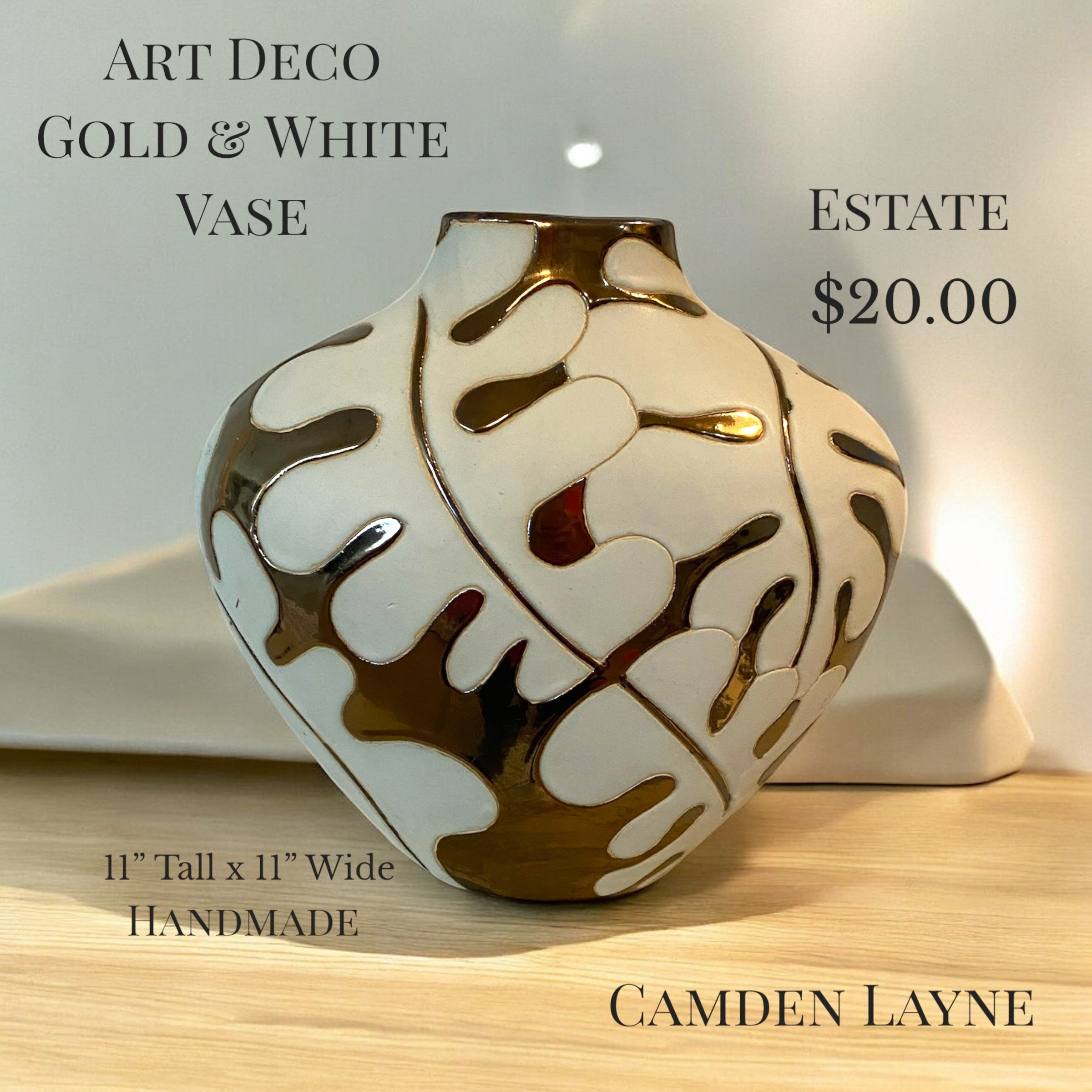 Gold Dipped & Ivory Vase - Camden Layne