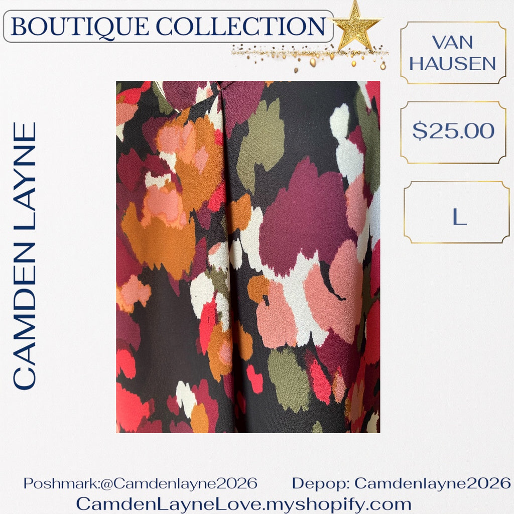 Van Hausen Multicolored Blouse in Orange, black & Pink