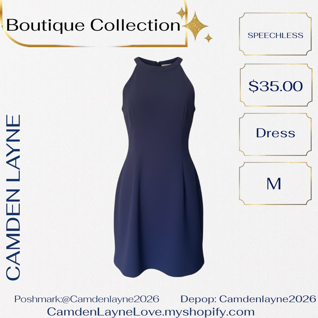 Speechless Navy Embroidered Midi Dress