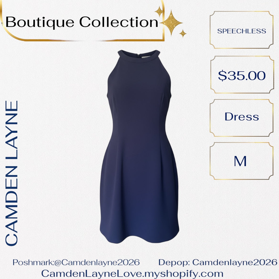 Speechless Navy Embroidered Midi Dress