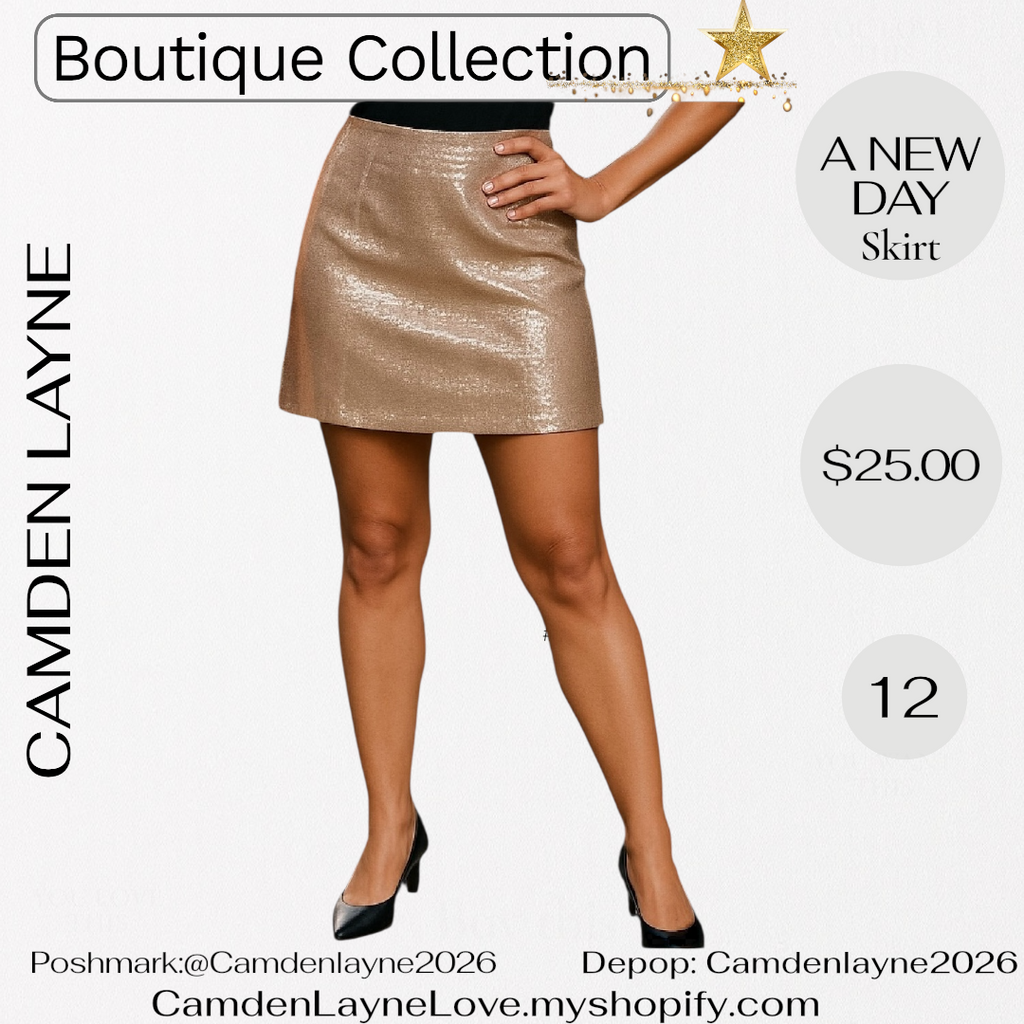 A New Day Ivory Sequined Mini Skirt