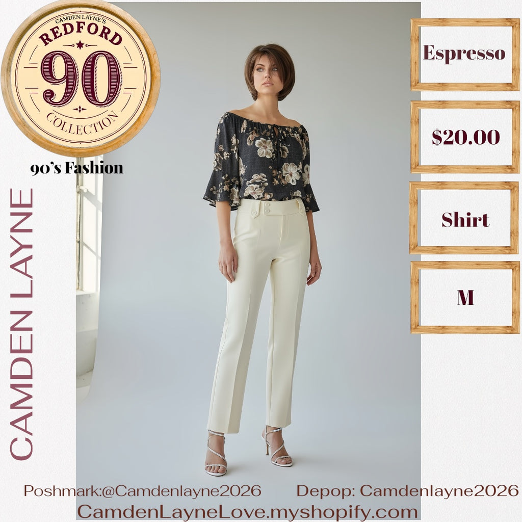 Espresso Magnolia Bell Sleeve Blouse