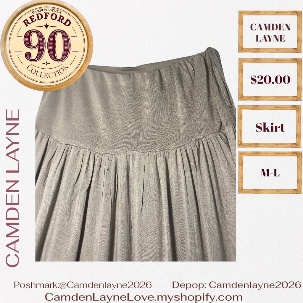 Camden Layne Gray Full Length Maxi Skirt