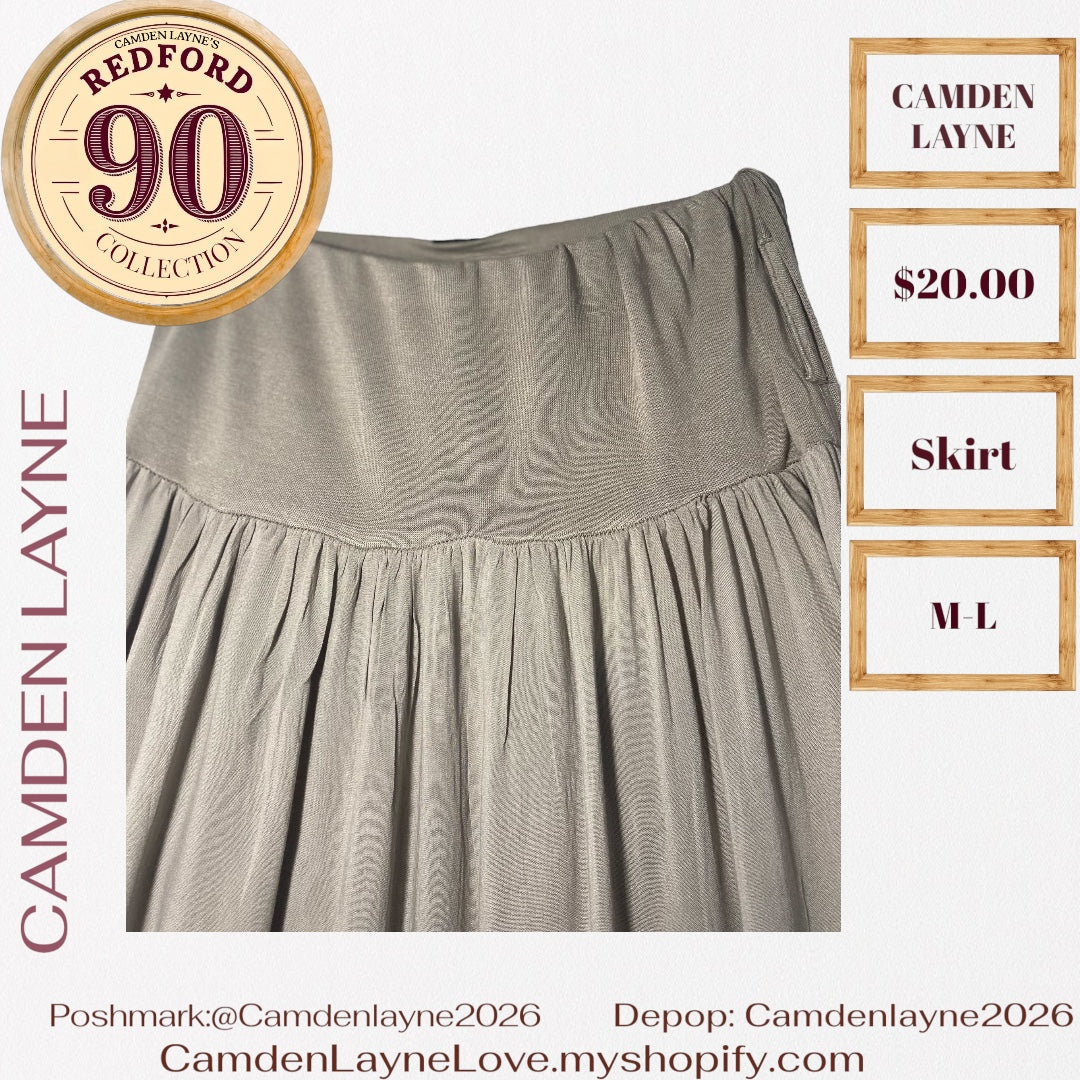 Camden Layne Gray Full Length Maxi Skirt