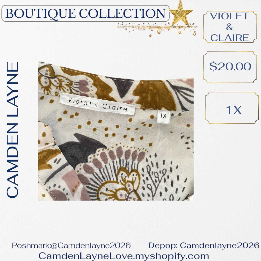 Violet & Clair Tranquil Print will bell sleeves