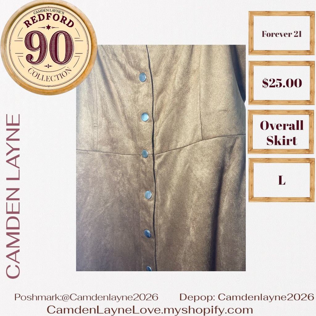 Forever 21 Brown Suade Overall Dress