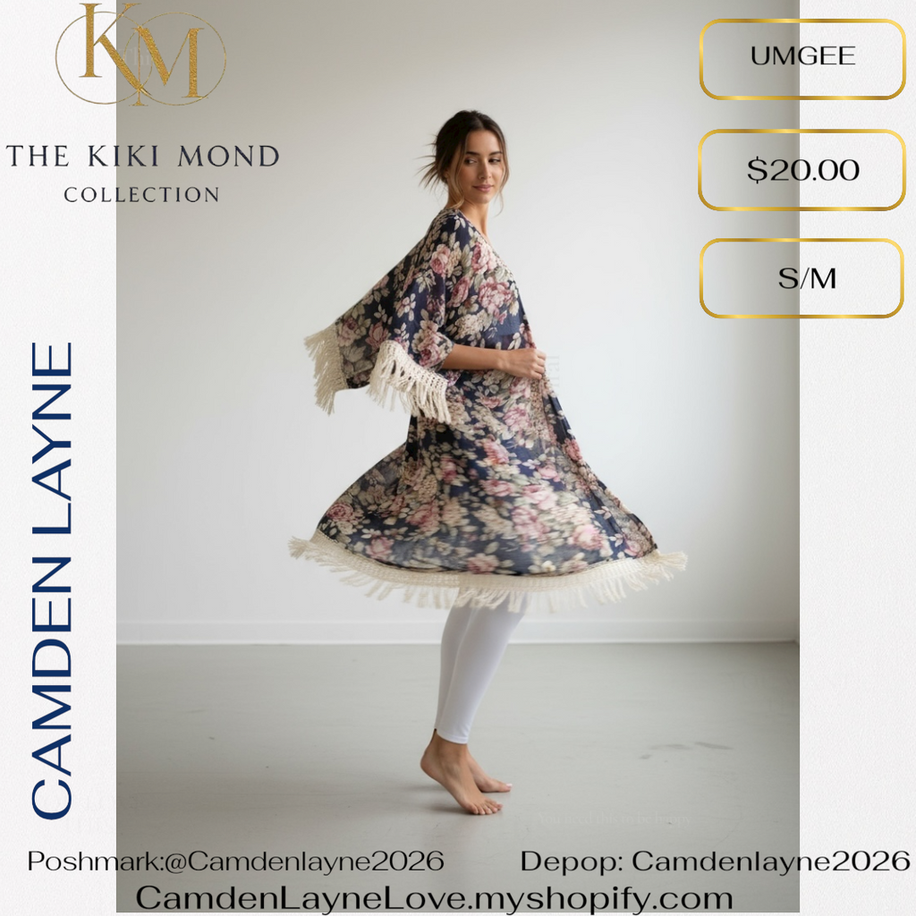 Umgee Floral Lace Bottom Kimono