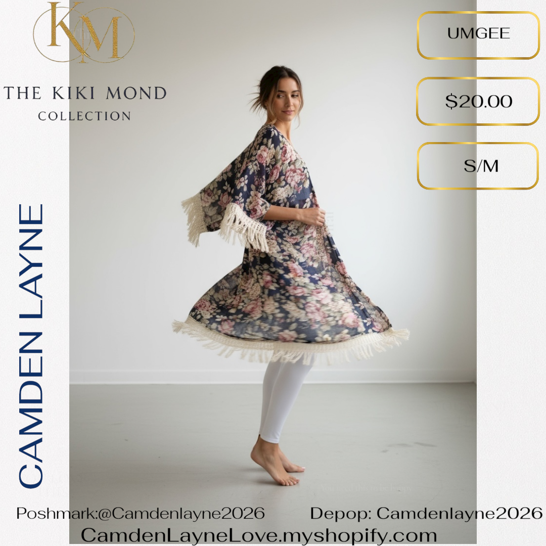 Umgee Floral Lace Bottom Kimono