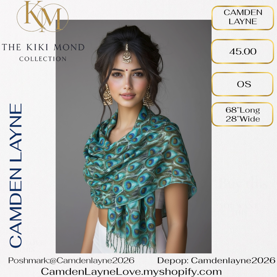Camden Layne Beautiful Peacock Shawl