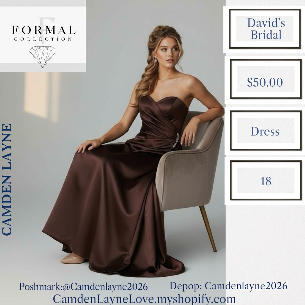 Chocolate Brown Davids BridalFormal Gown