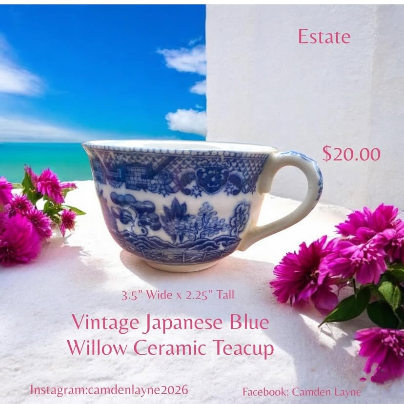 Vintage Japanese Blue Willow Teacup - Camden Layne
