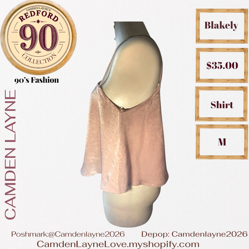 Blakely Pink Iridescent Crop Blouse