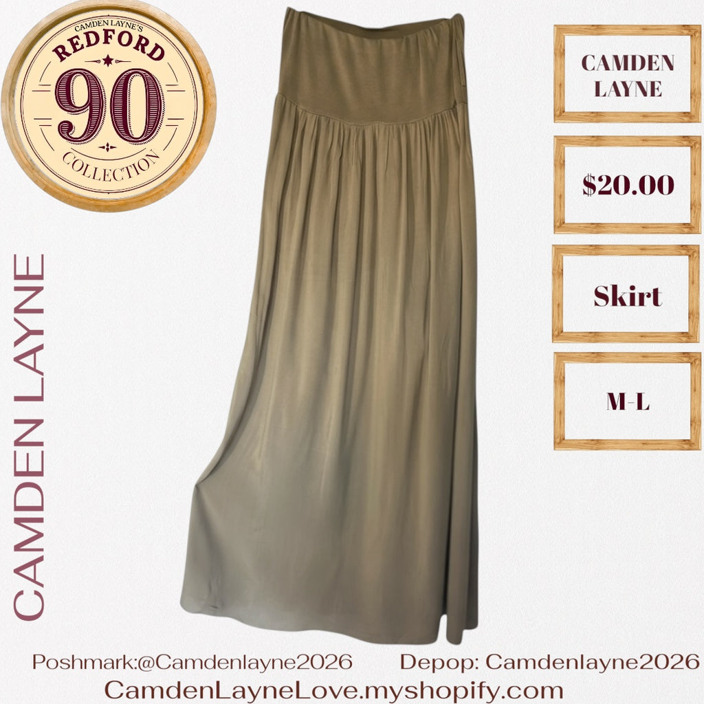 Camden Layne Gray Full Length Maxi Skirt