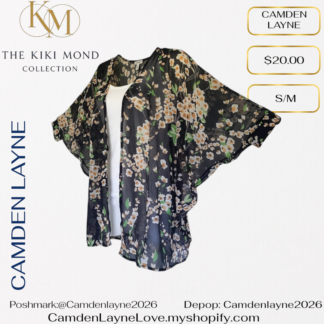 Camden Layne Navy Blossom Kimono