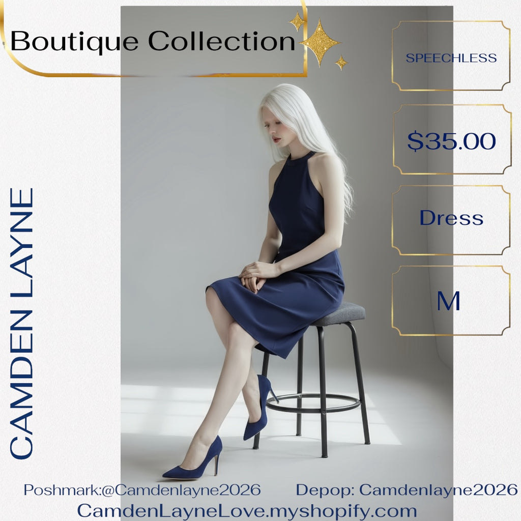 Speechless Navy Embroidered Midi Dress