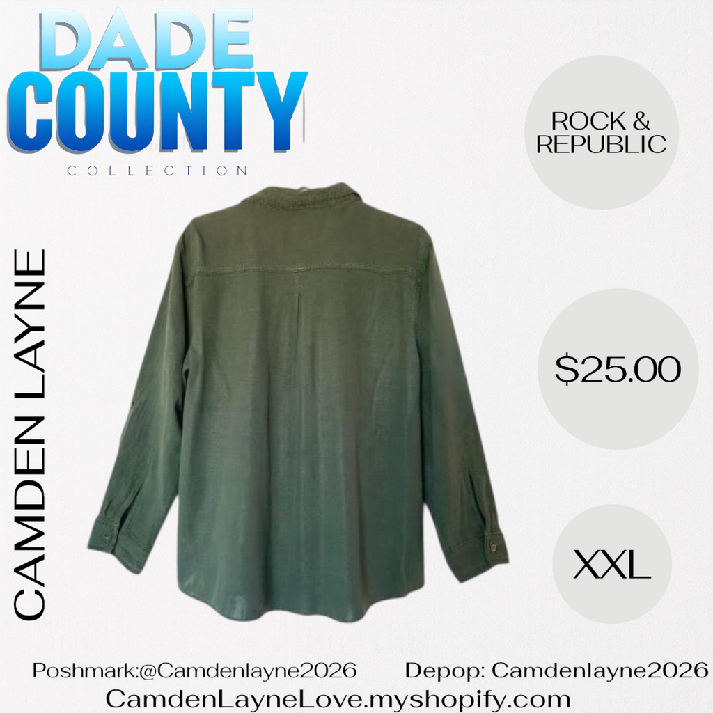 Rock & Republic Co. Green Button Down