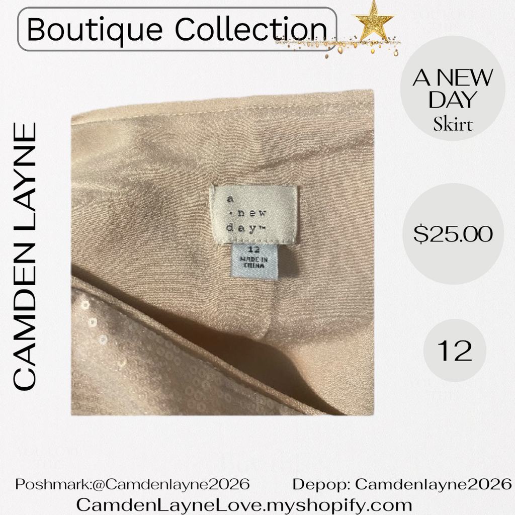 A New Day Ivory Sequined Mini Skirt