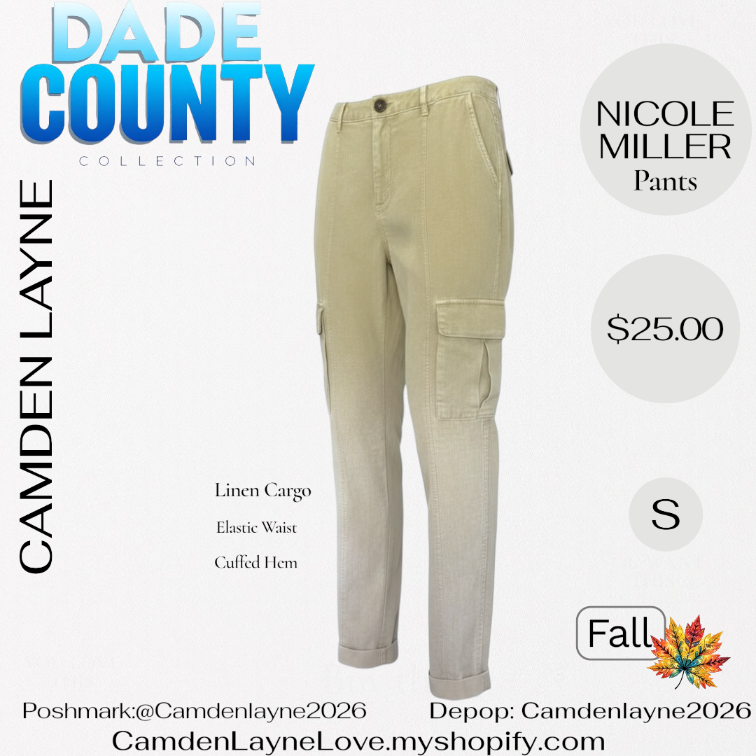 Nicole Miller Linen Cargo Pants