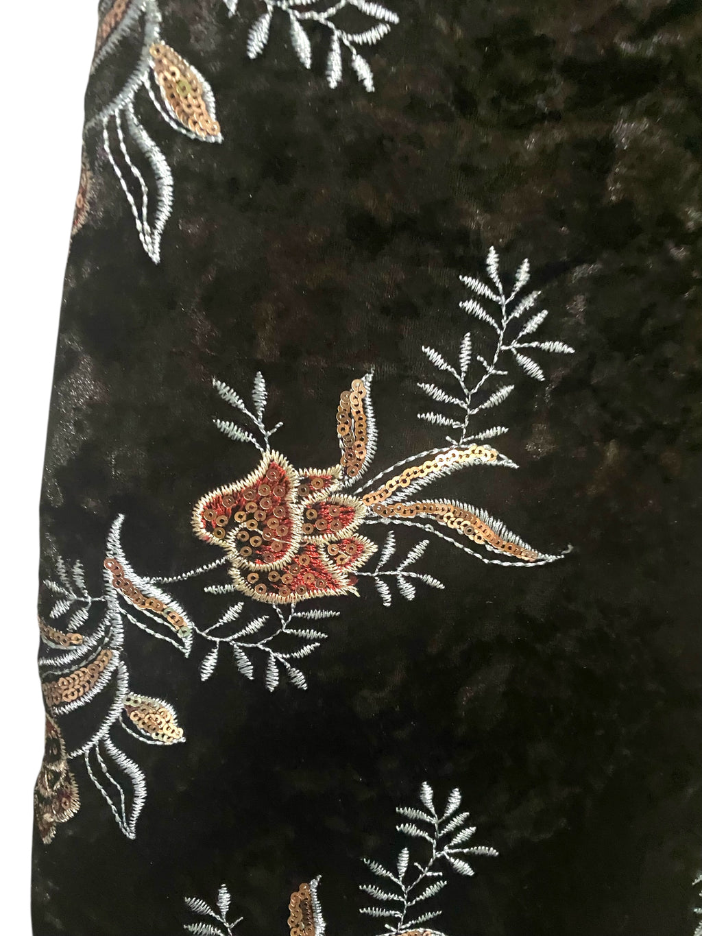 Black Velvet Sequined Cocktail Dress - Camden Layne