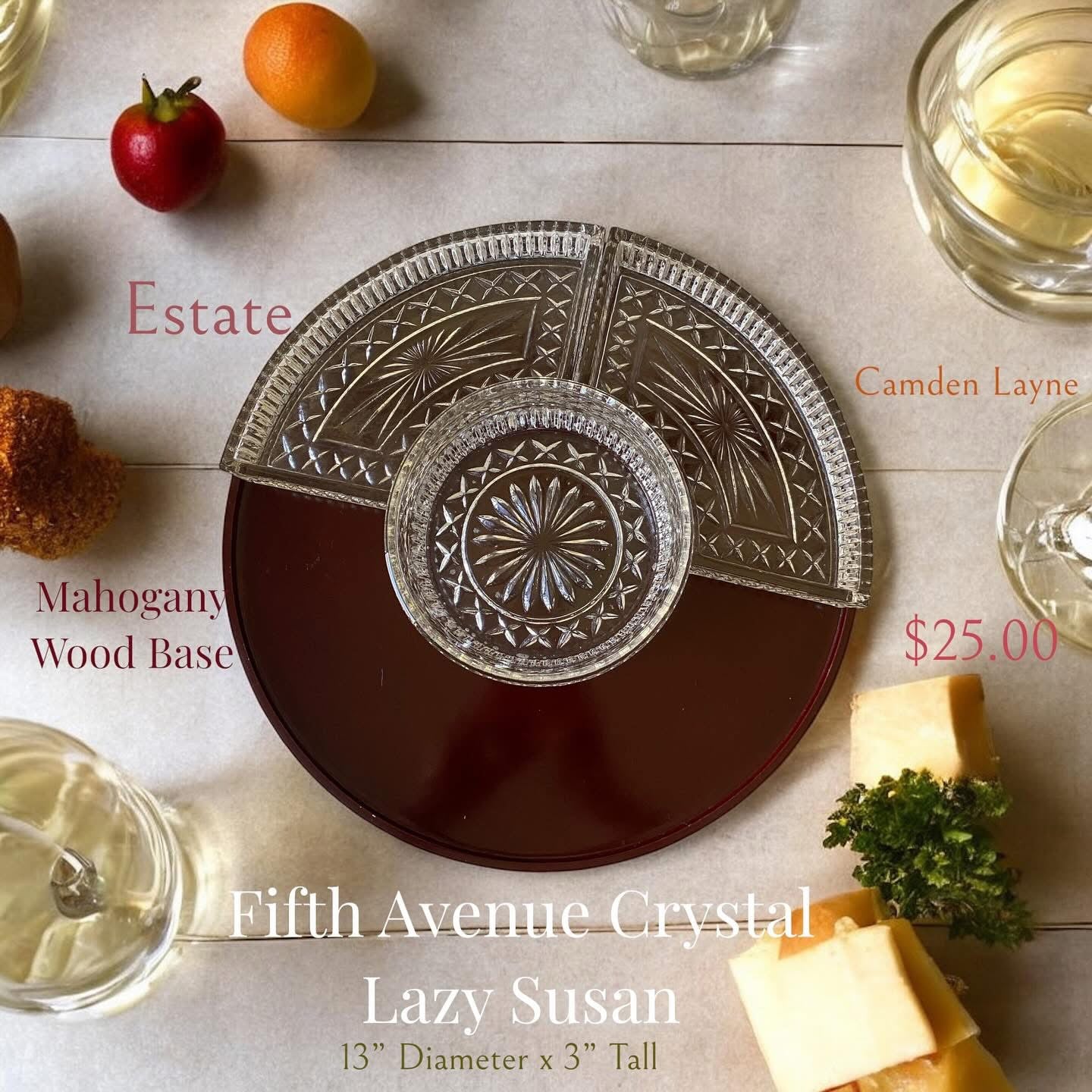 Fifth Avenue Crystal Lazy Suzan - Camden Layne