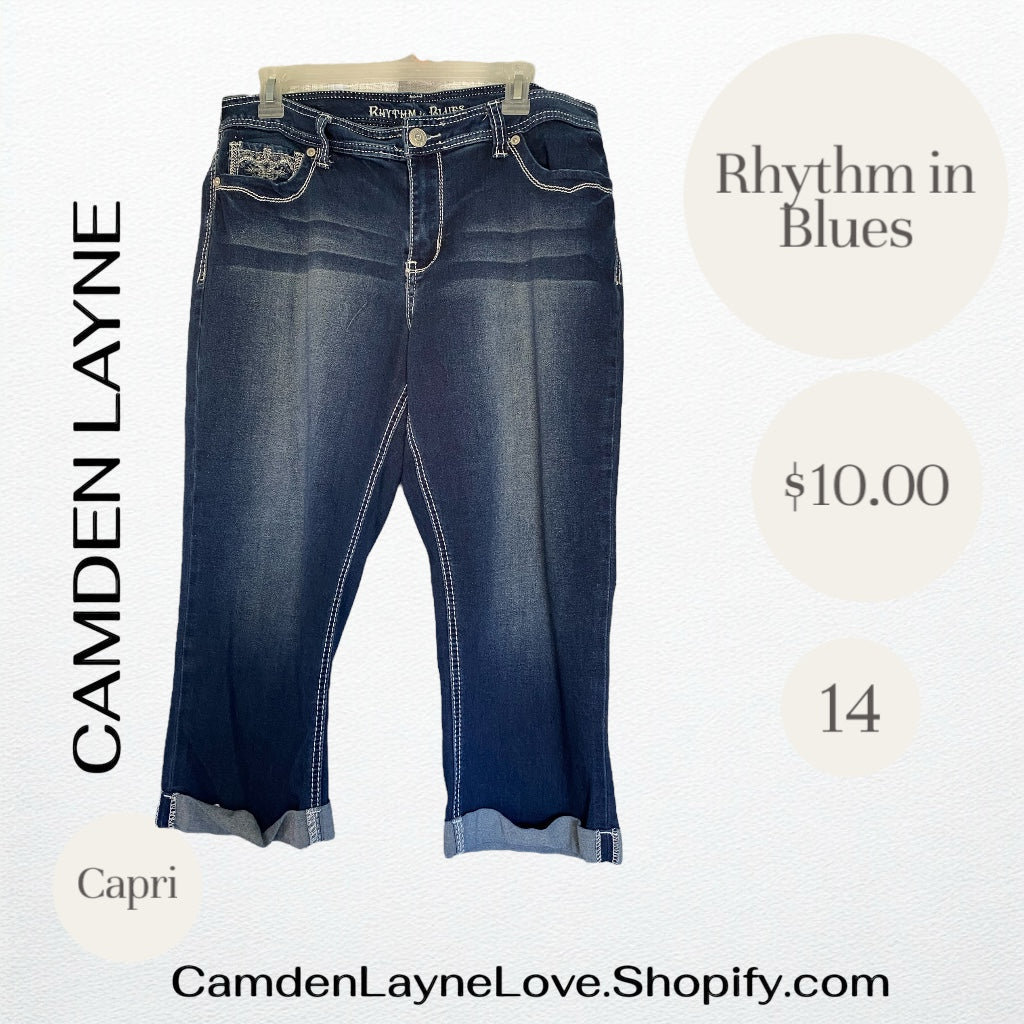 Rhythm in Blue Capri Jeans