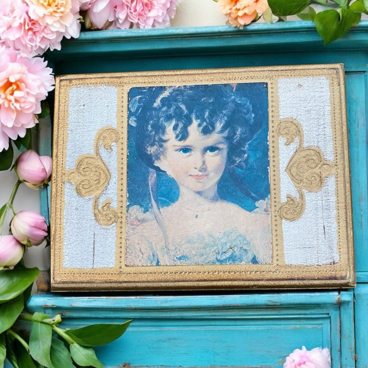 Vintage Hollywood Regency Florentine Trinket Box - Camden Layne