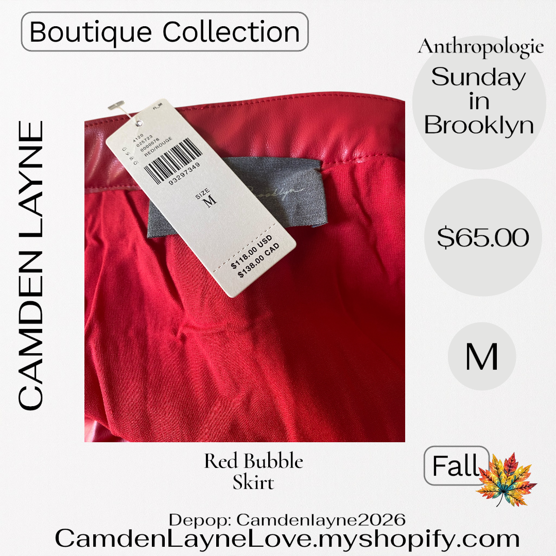 Anthropologie Red Bubble Skirt