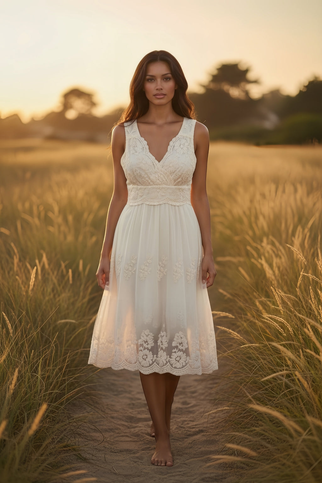 Rabbit Lace Embroidered Gown