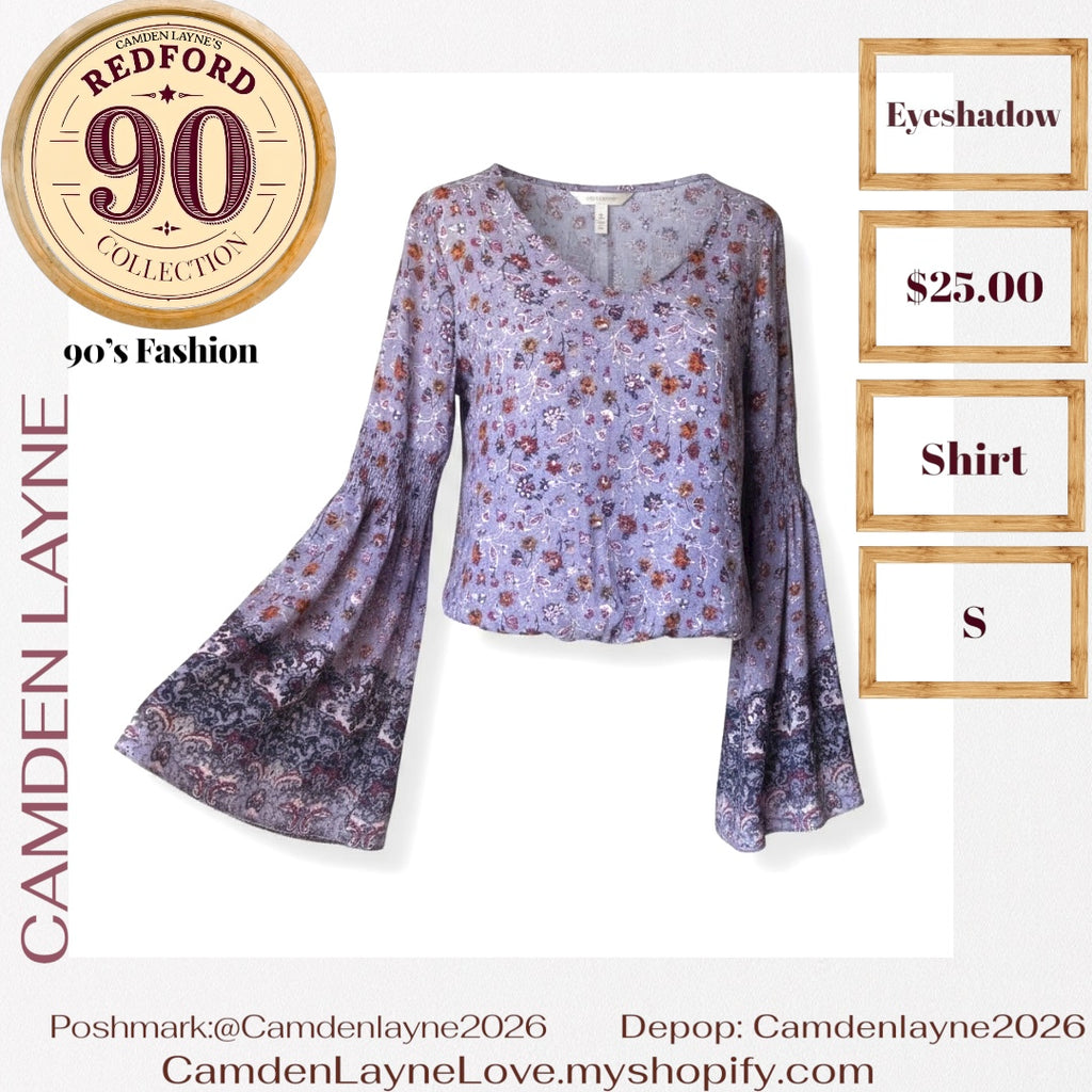 Eyeshadow Bell Sleeve Floral Top