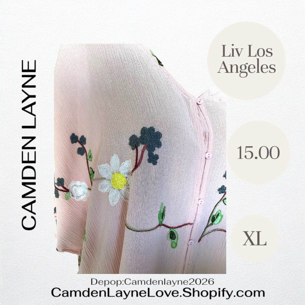 Pink Embroidered Liv Los Angeles