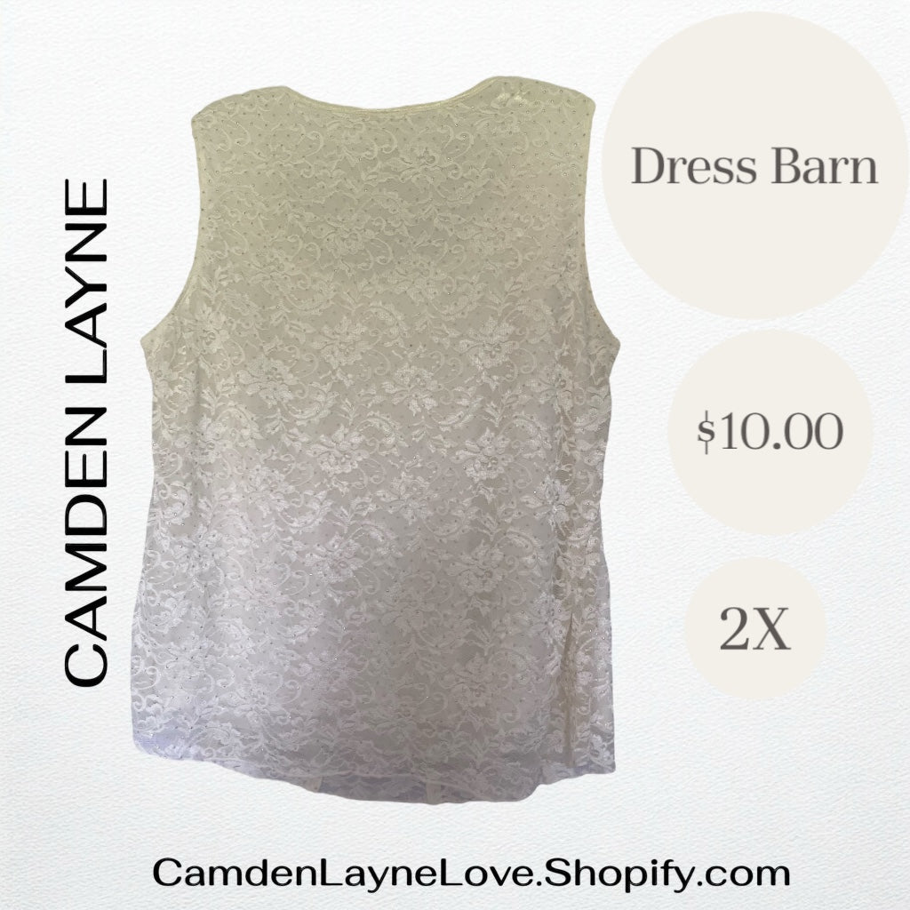 White Dress Barn Shiny Blouse