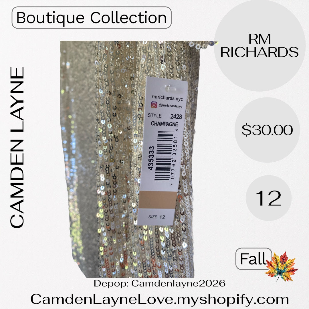 RM Richard’s Champagne Sequined Dress