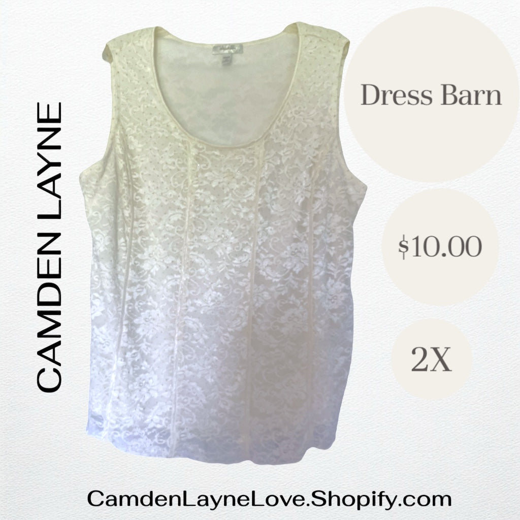 White Dress Barn Shiny Blouse