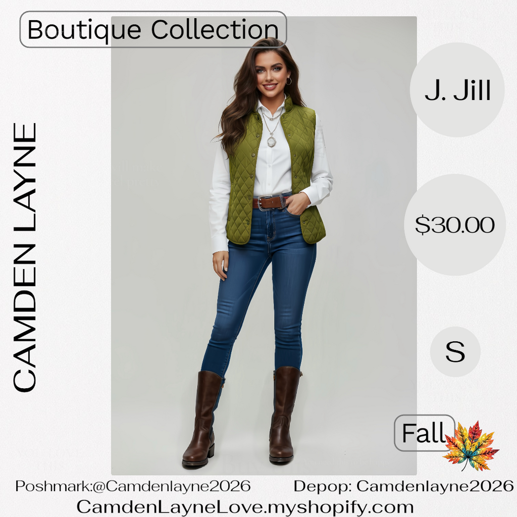 J. Jill Olive Quilted Vest