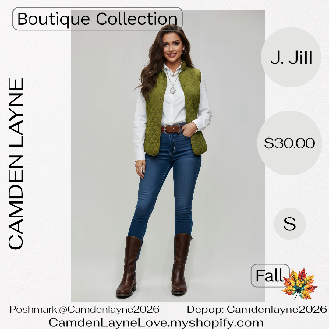 J. Jill Olive Quilted Vest