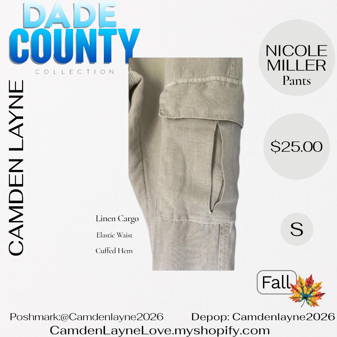 Nicole Miller Linen Cargo Pants