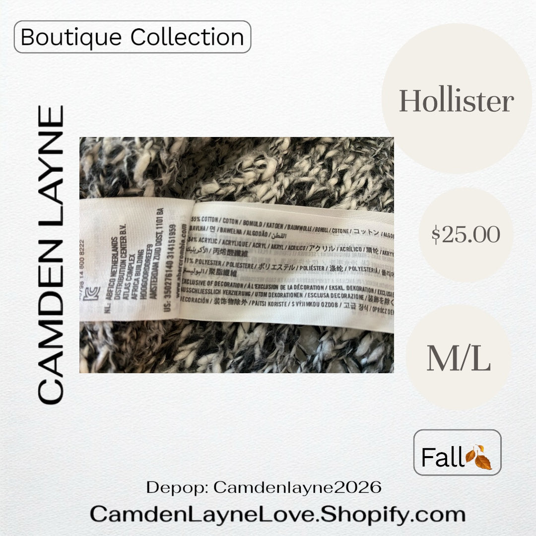 Hollister Gray Knit Long Sweater