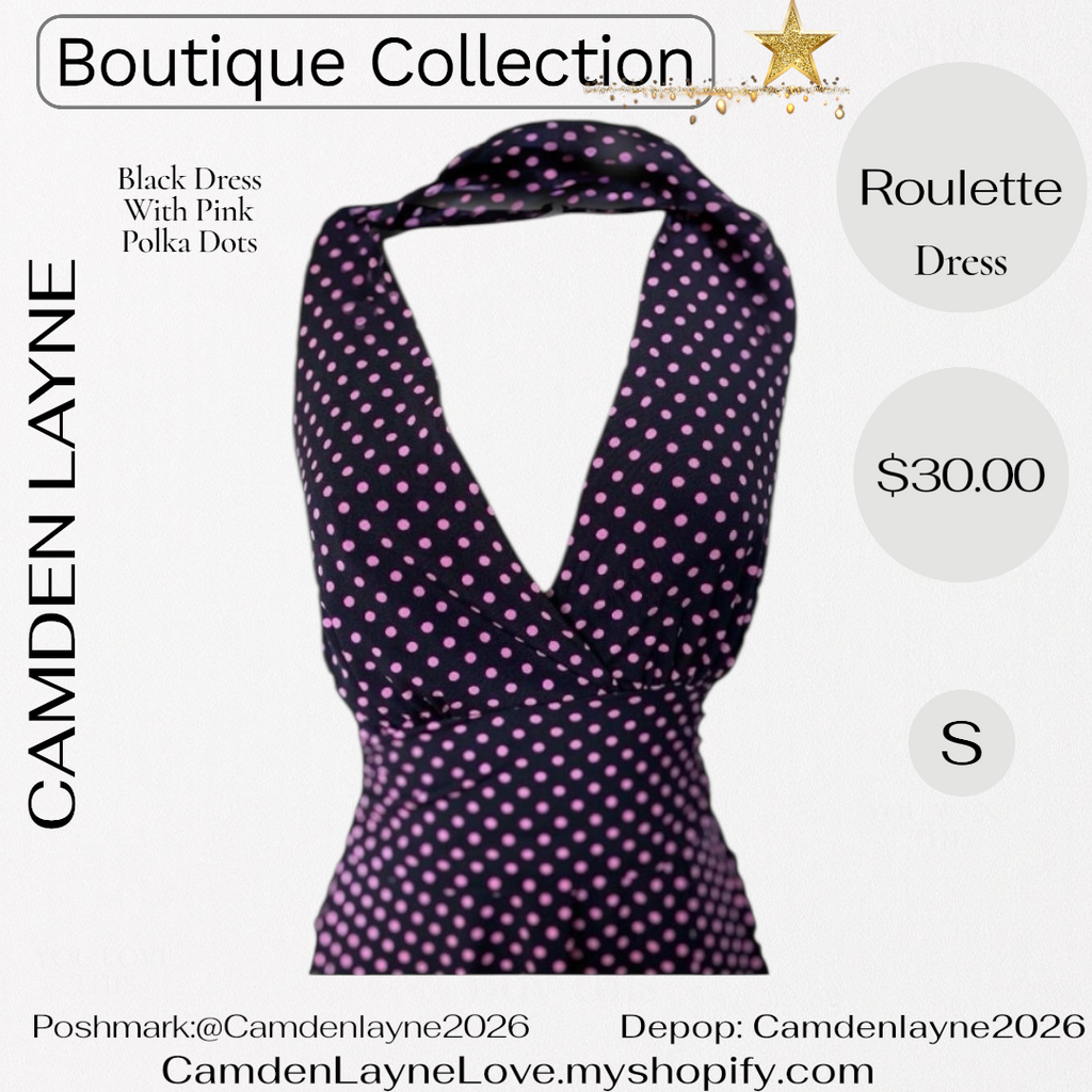 Roulette Black with Pink Polka Dot Dress