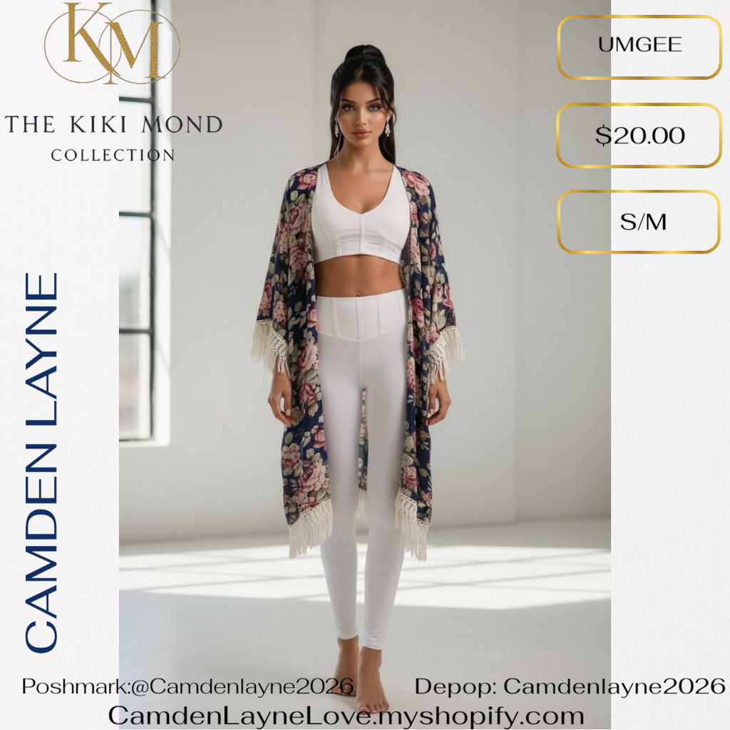Umgee Floral Lace Bottom Kimono