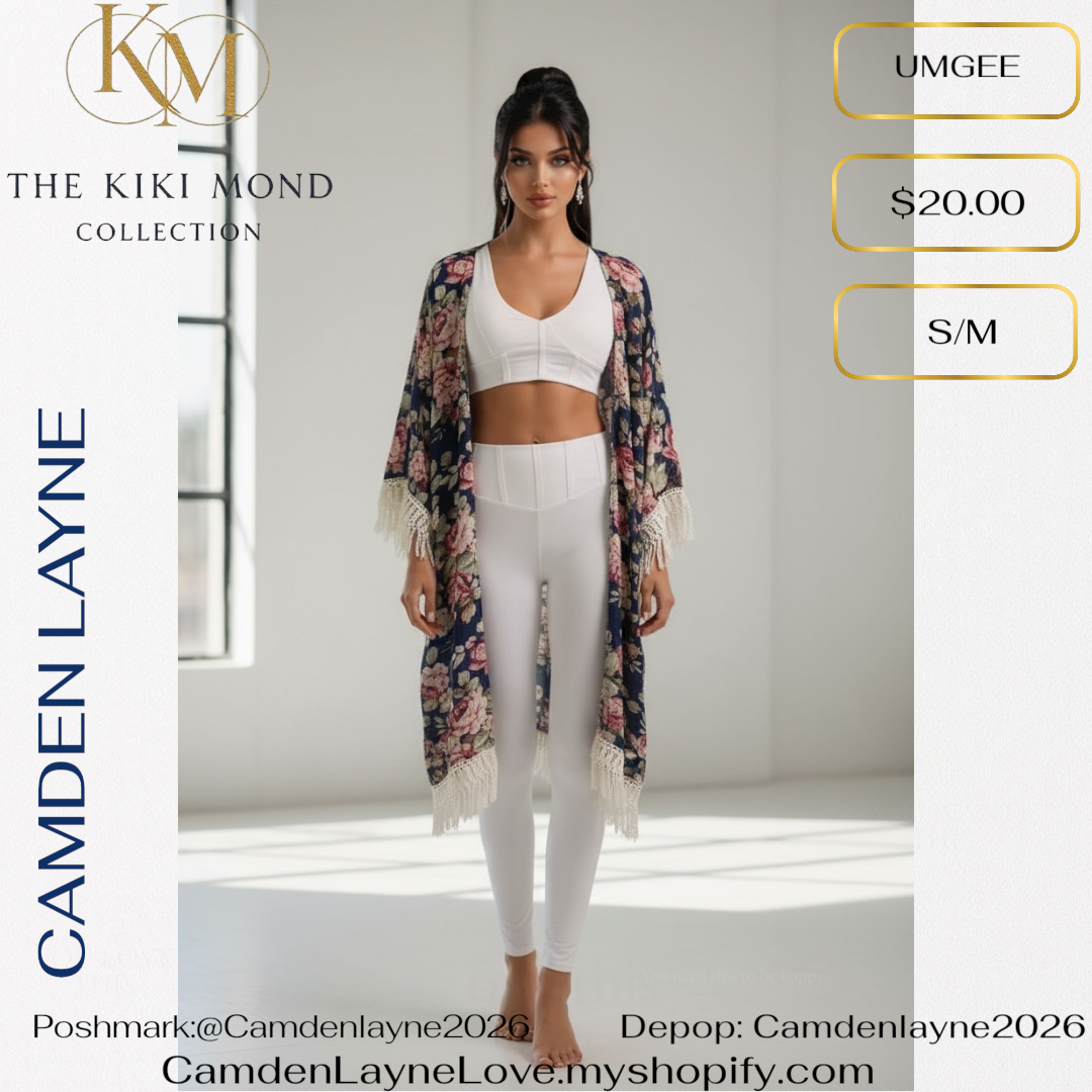 Umgee Floral Lace Bottom Kimono