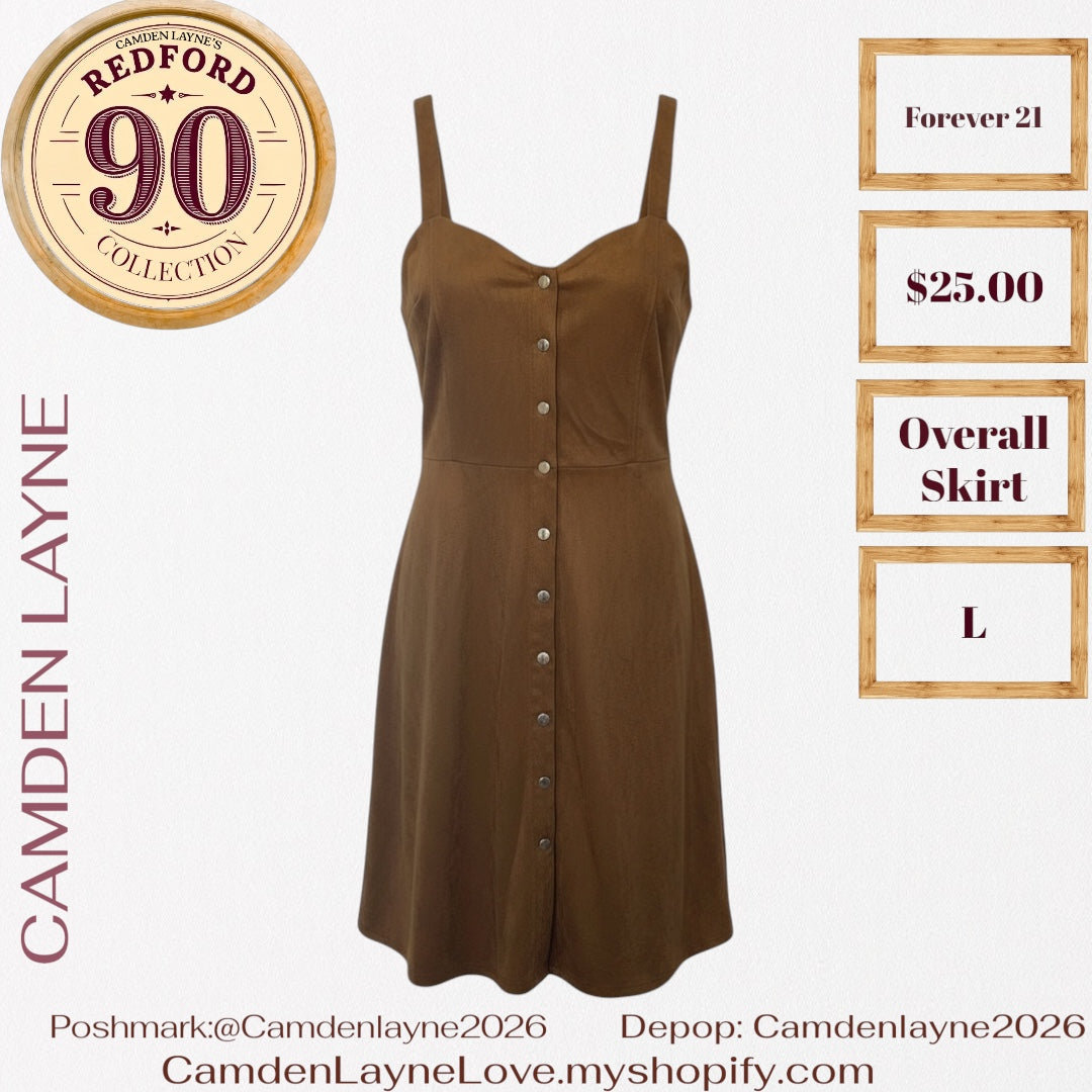 Forever 21 Brown Suade Overall Dress