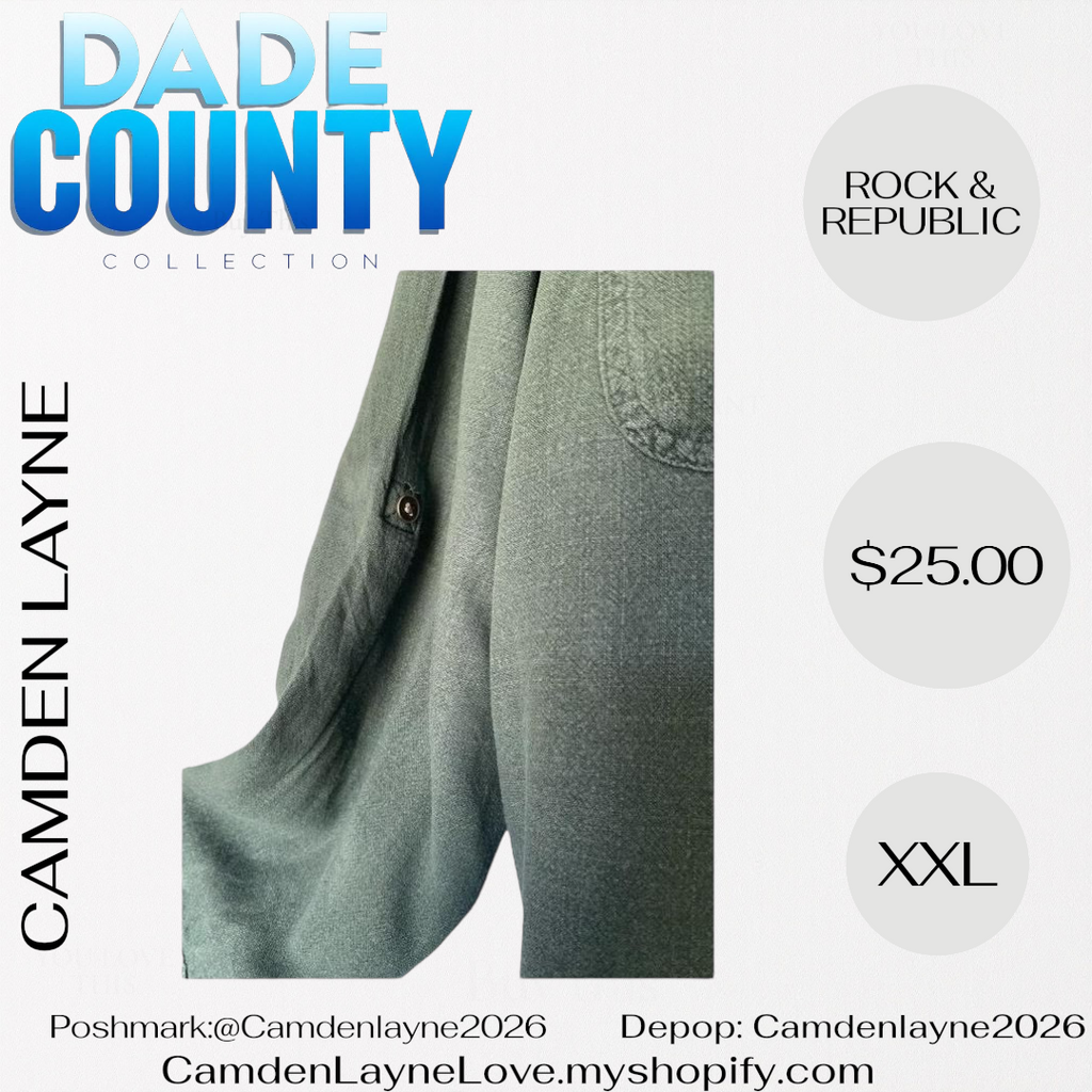 Rock & Republic Co. Green Button Down