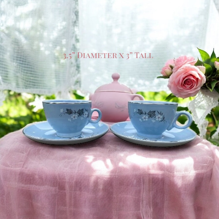 Taylor Smith & Taylor Blue Mist Footed Cup and Saucer Set - Camden Layne