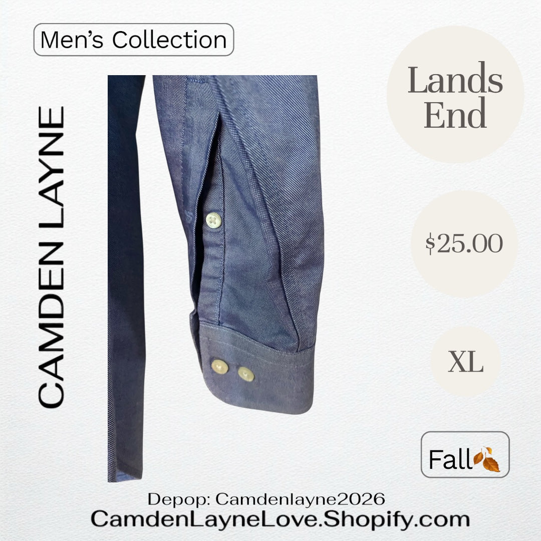 Lands End XL Blue Long Sleeve