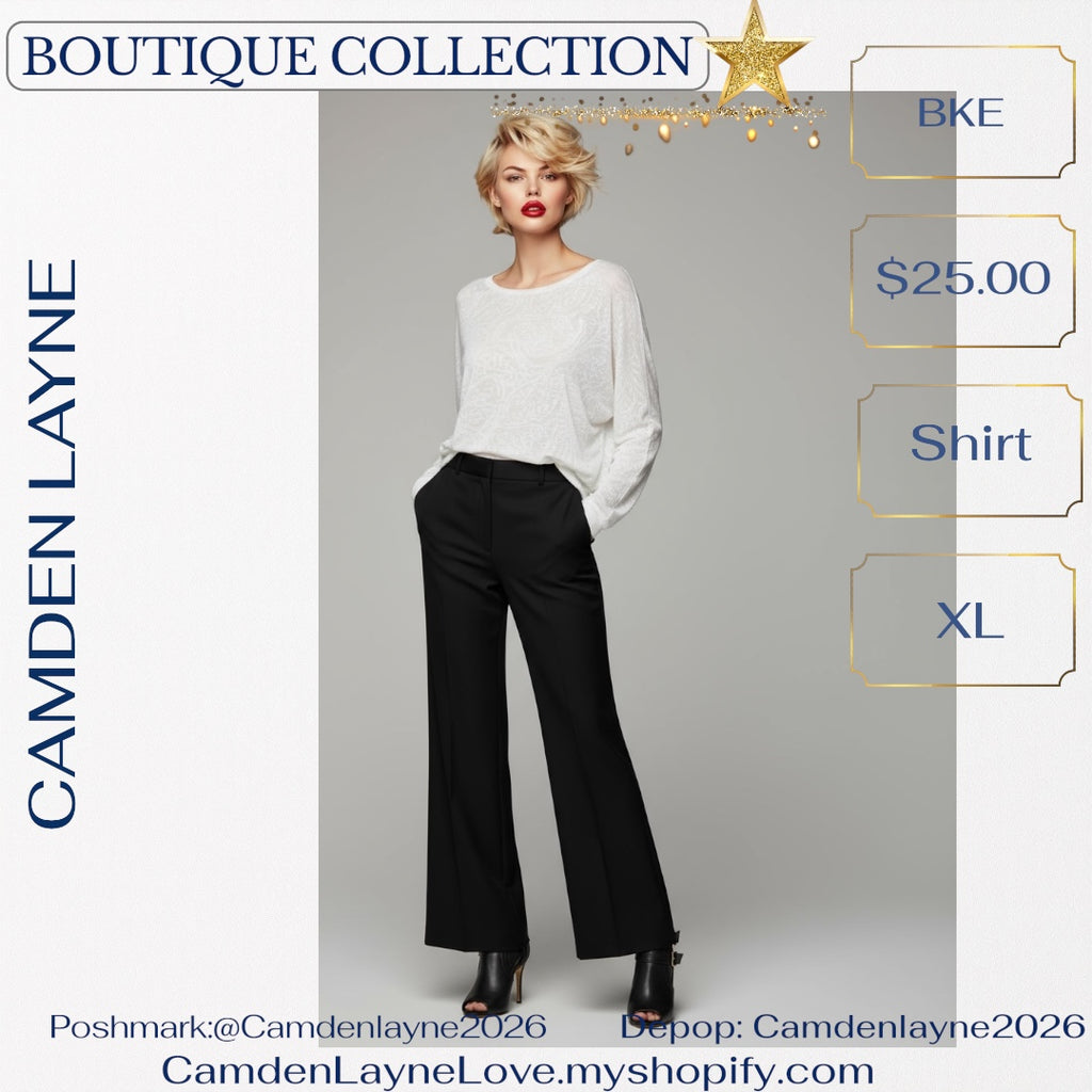 BKE White Semi-Sheer Burnout Blouse